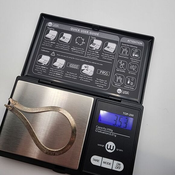 Vintage Sterling Silver Herringbone Bracelet - Picture 4 of 4